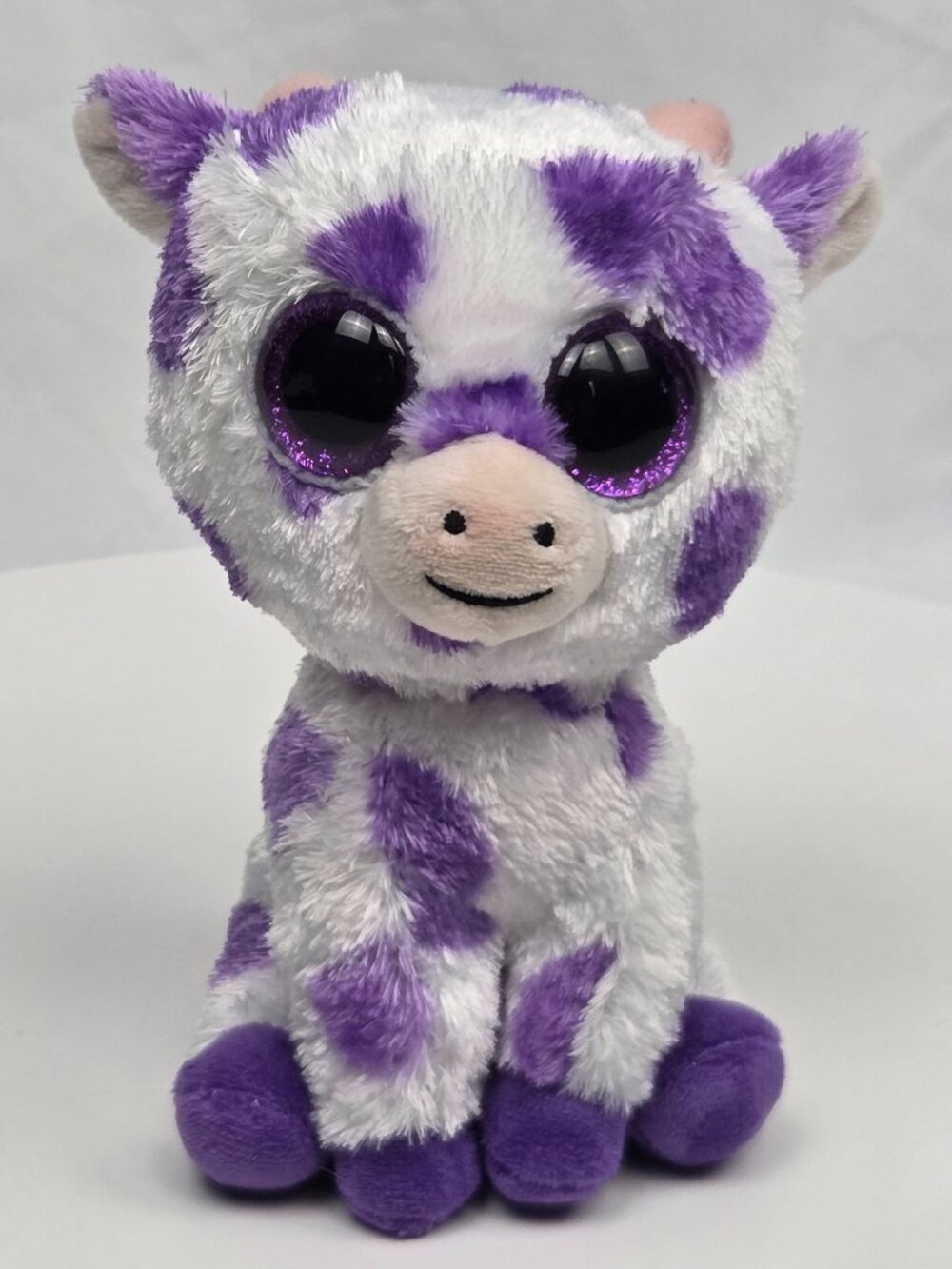 Ty Beanie Boos Ethel the Purple and White Cow 6"